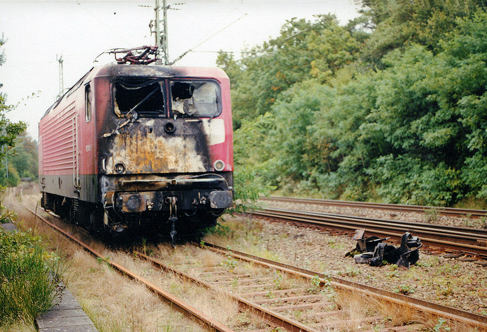 Die Zuglok brannte bei dem Unfall aus